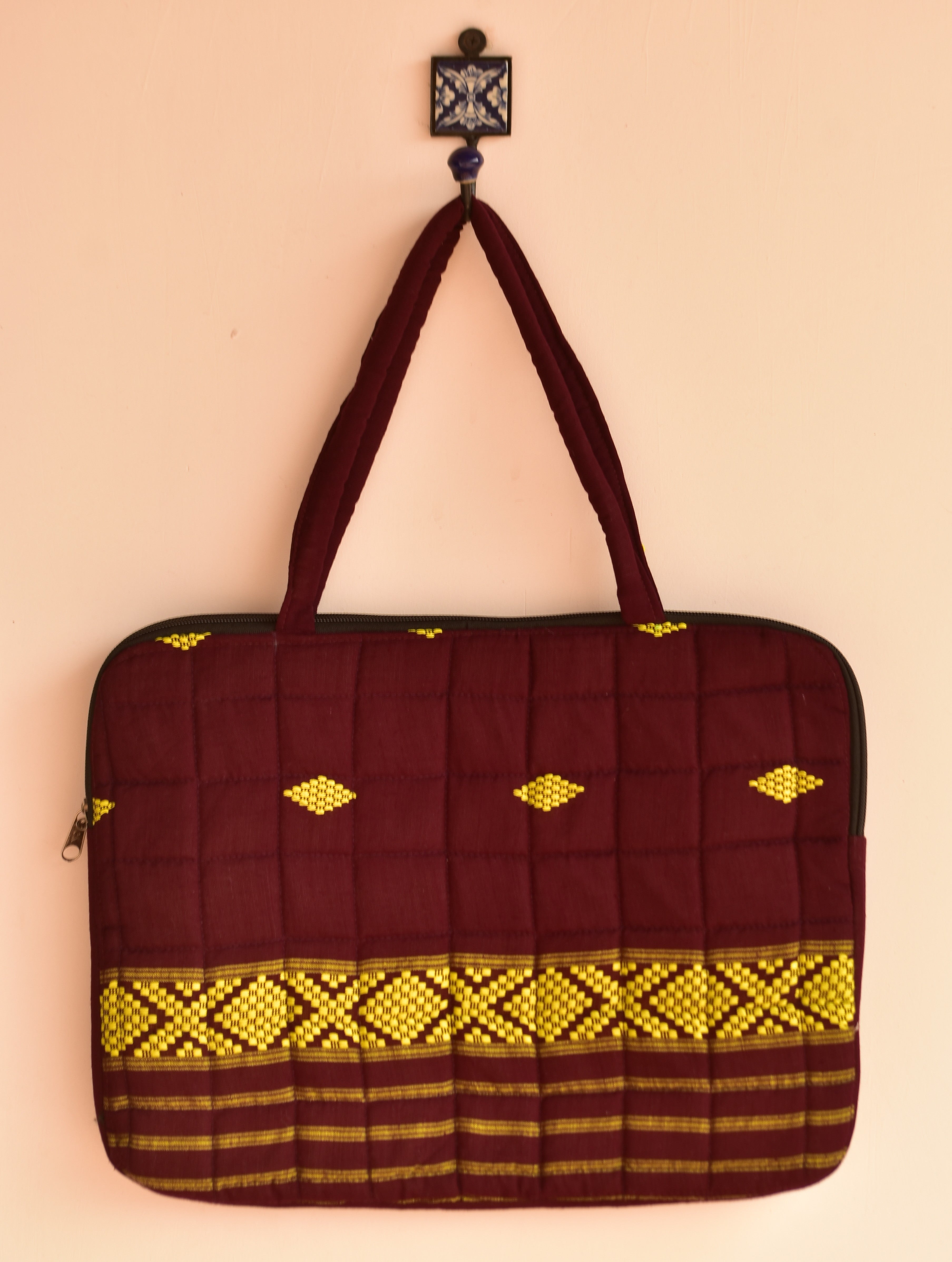 Handwoven Laptop Bag Maroon