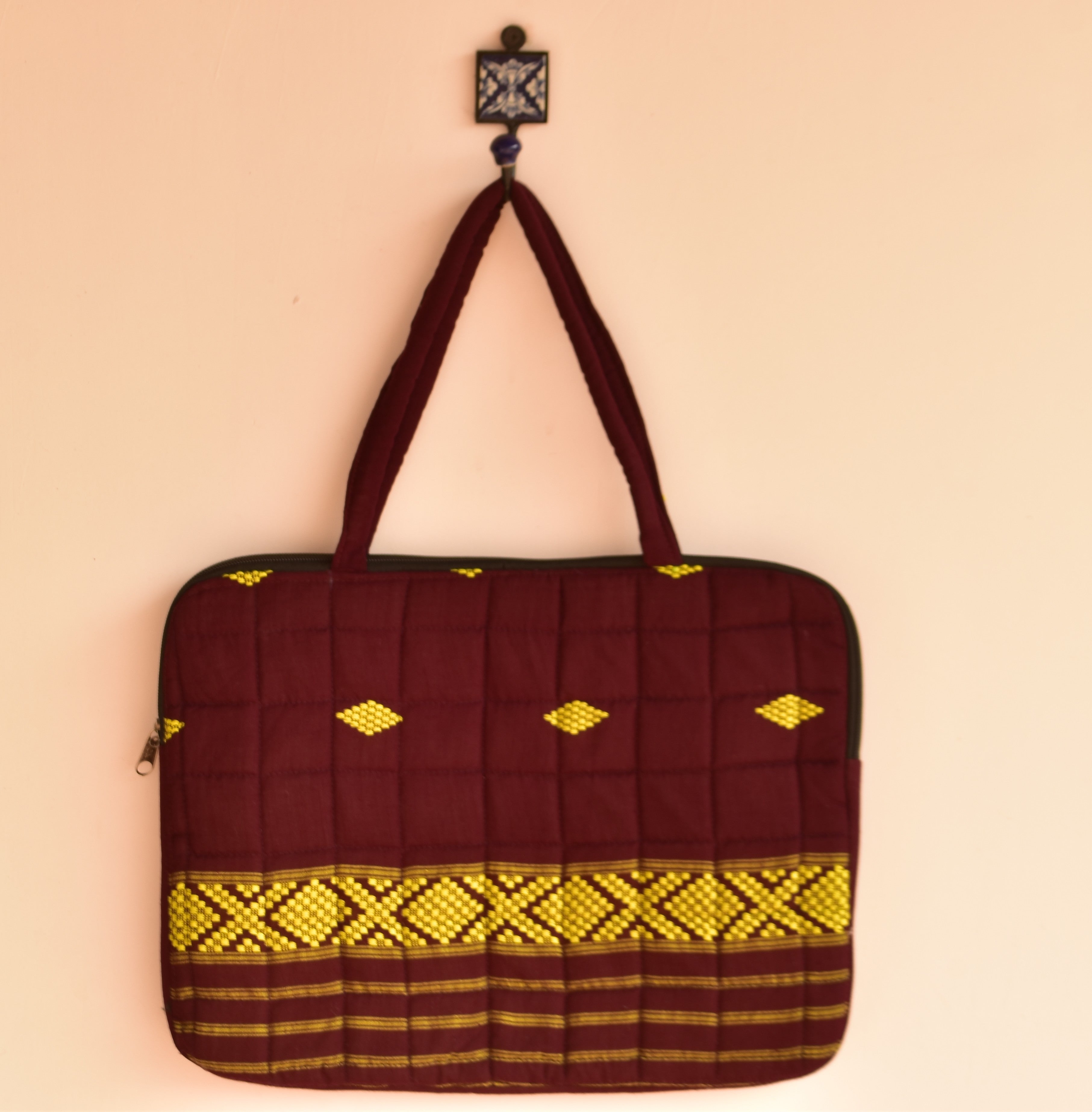 Handwoven Laptop Bag Maroon