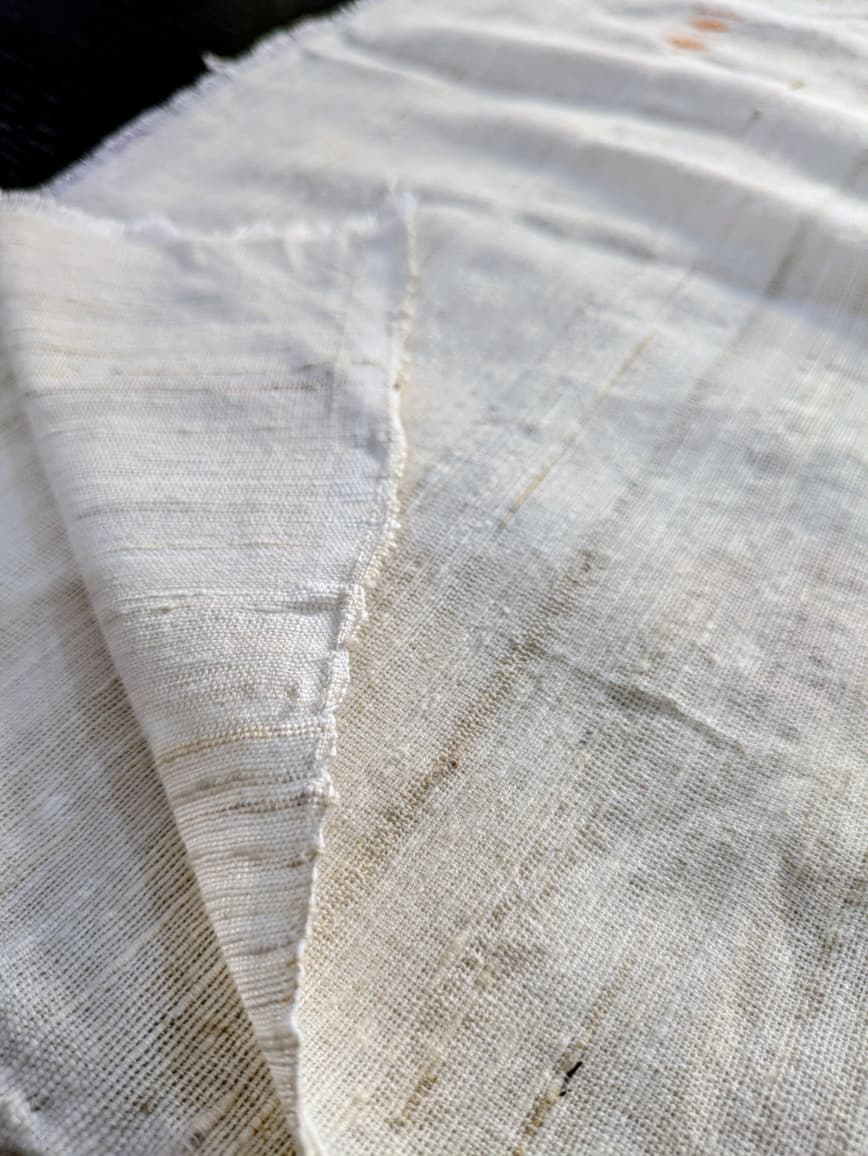 Running Fabric- Mercerised Cotton+ Eri Silk with Beige motifs