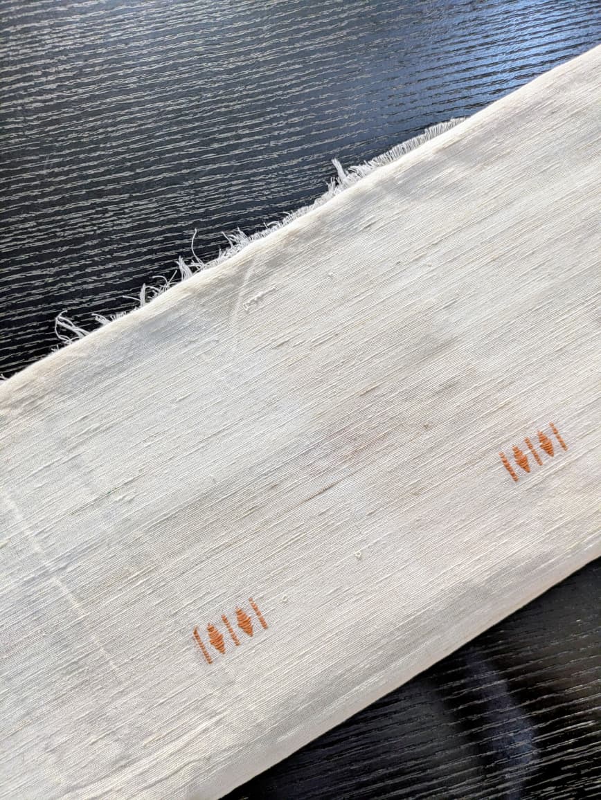 Running Fabric- Mercerised Cotton+ Eri Silk with Beige motifs