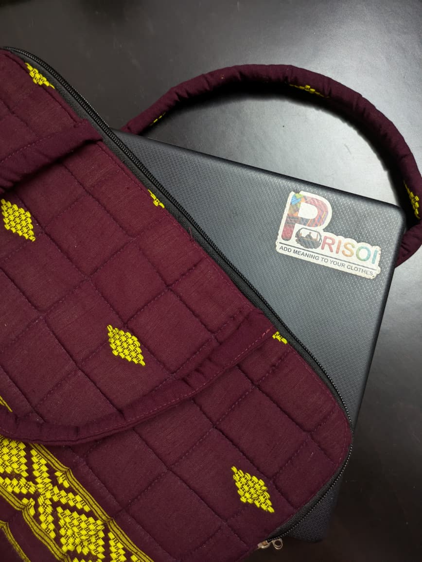 Handwoven Laptop Bag Maroon