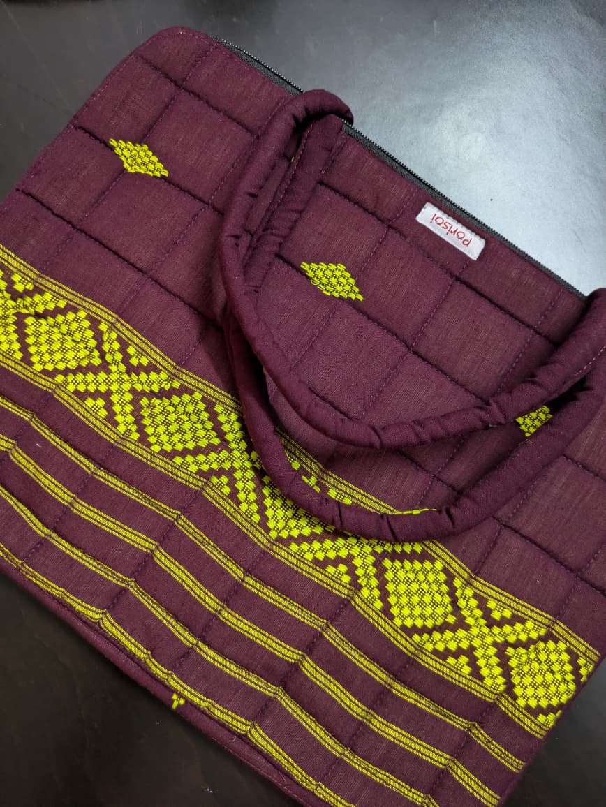 Handwoven Laptop Bag Maroon