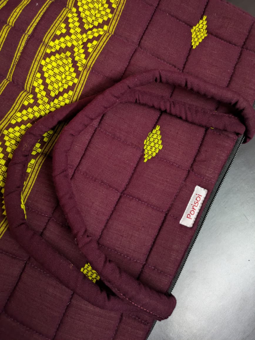 Handwoven Laptop Bag Maroon