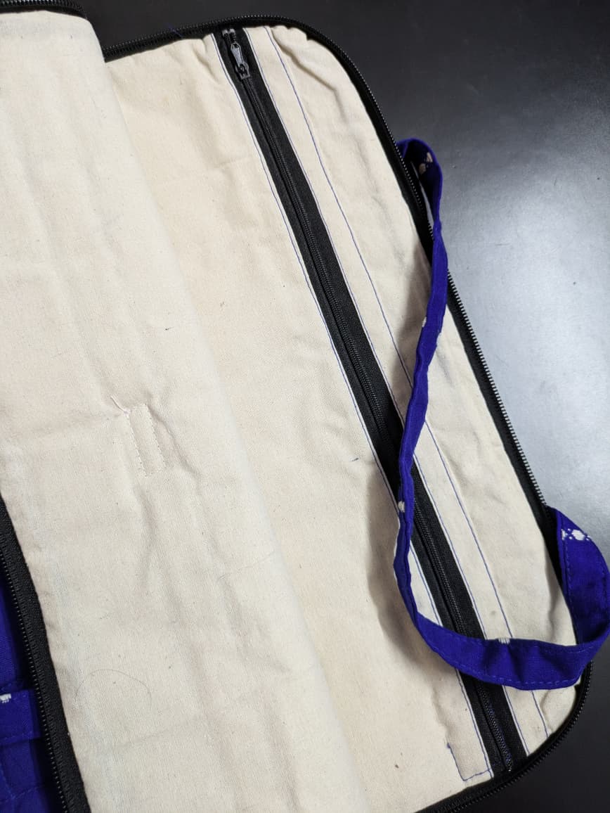 Handwoven Laptop Bag Navy Blue