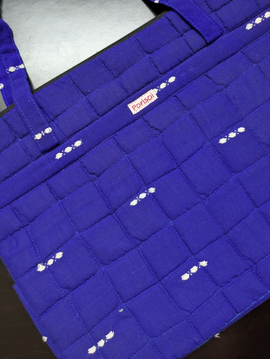Handwoven Laptop Bag Navy Blue