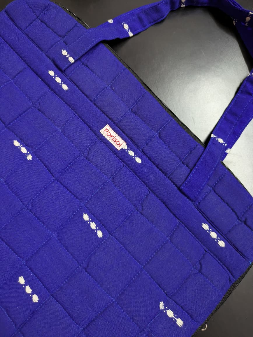 Handwoven Laptop Bag Navy Blue