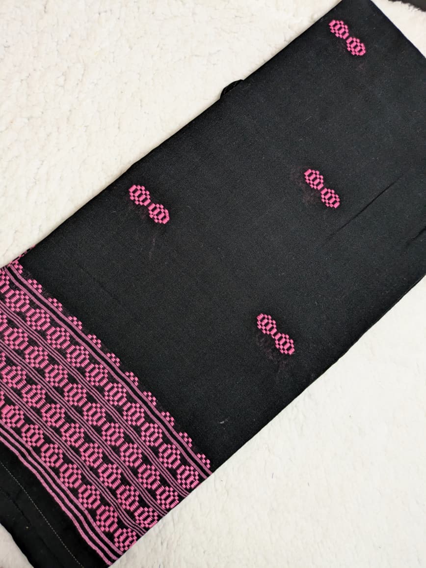 Handwoven Wraparound Black and Pink