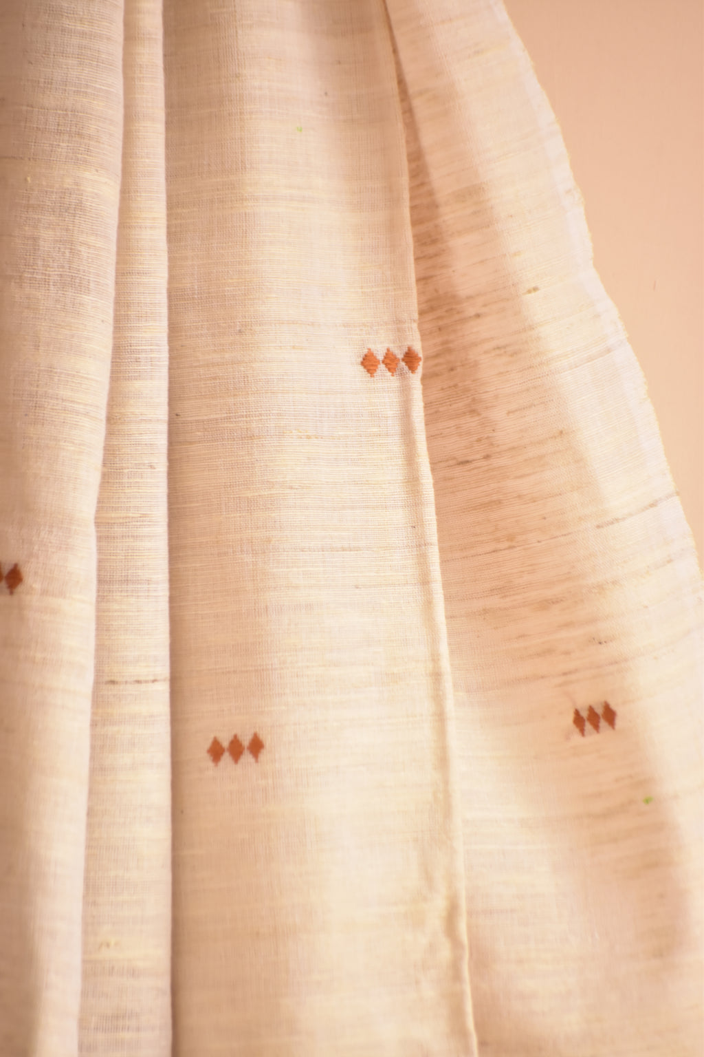 Cotton + Eri Dupatta - Beige Buta & Border