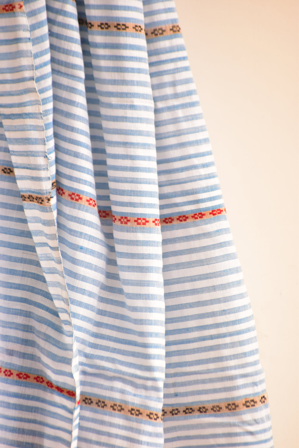 Handwoven Cotton Dupatta Blue & White Stripes