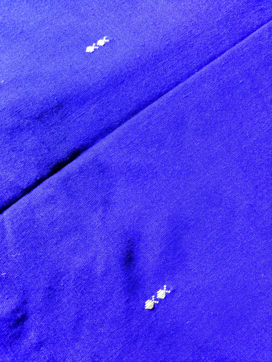 Running Fabric- Royal Blue with fish motifs