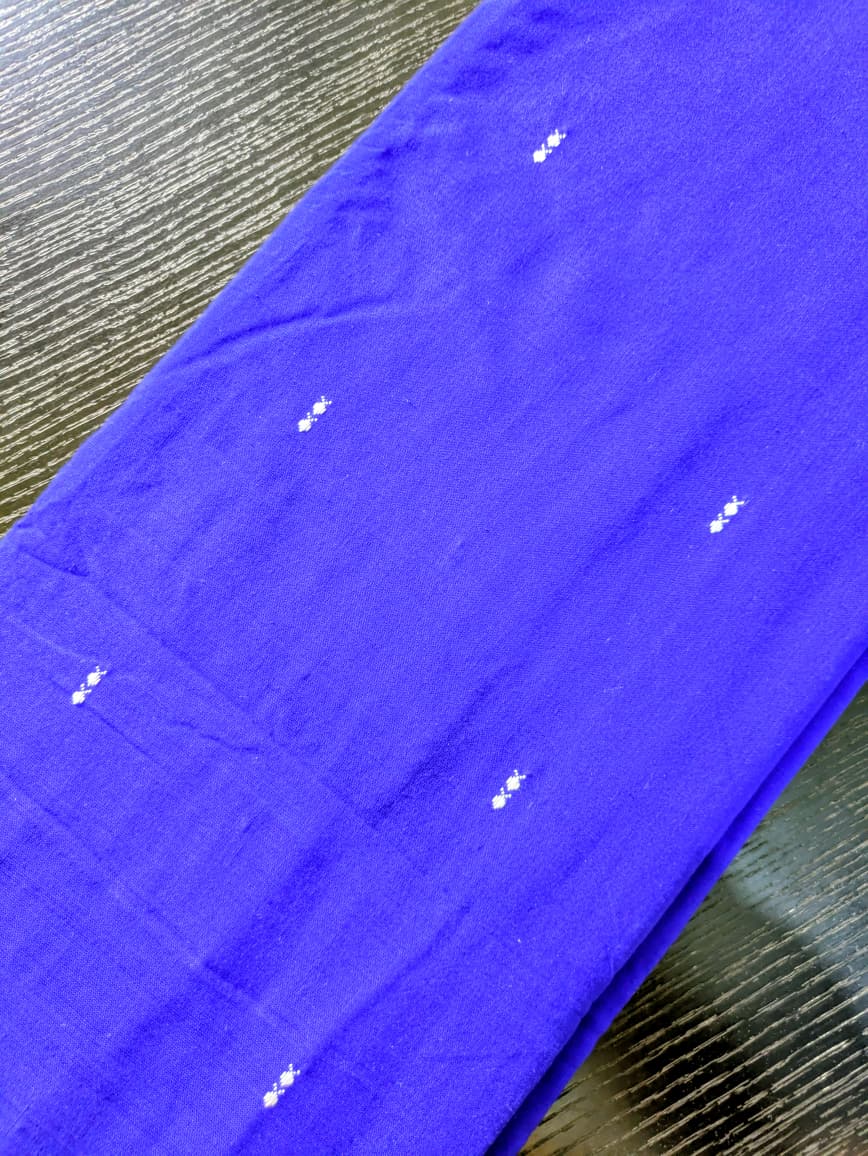 Running Fabric- Royal Blue with fish motifs