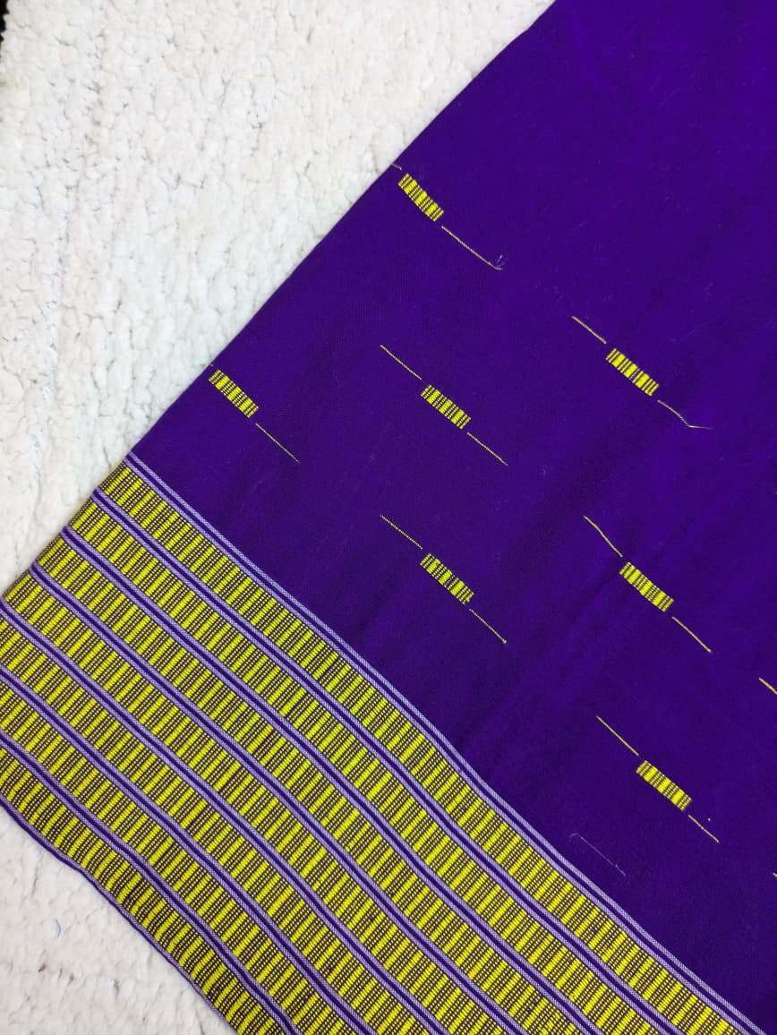 Handwoven Wraparound Dark Purple with Yellow
