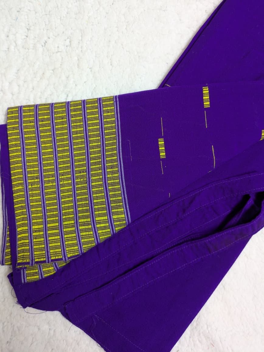 Handwoven Wraparound Dark Purple with Yellow