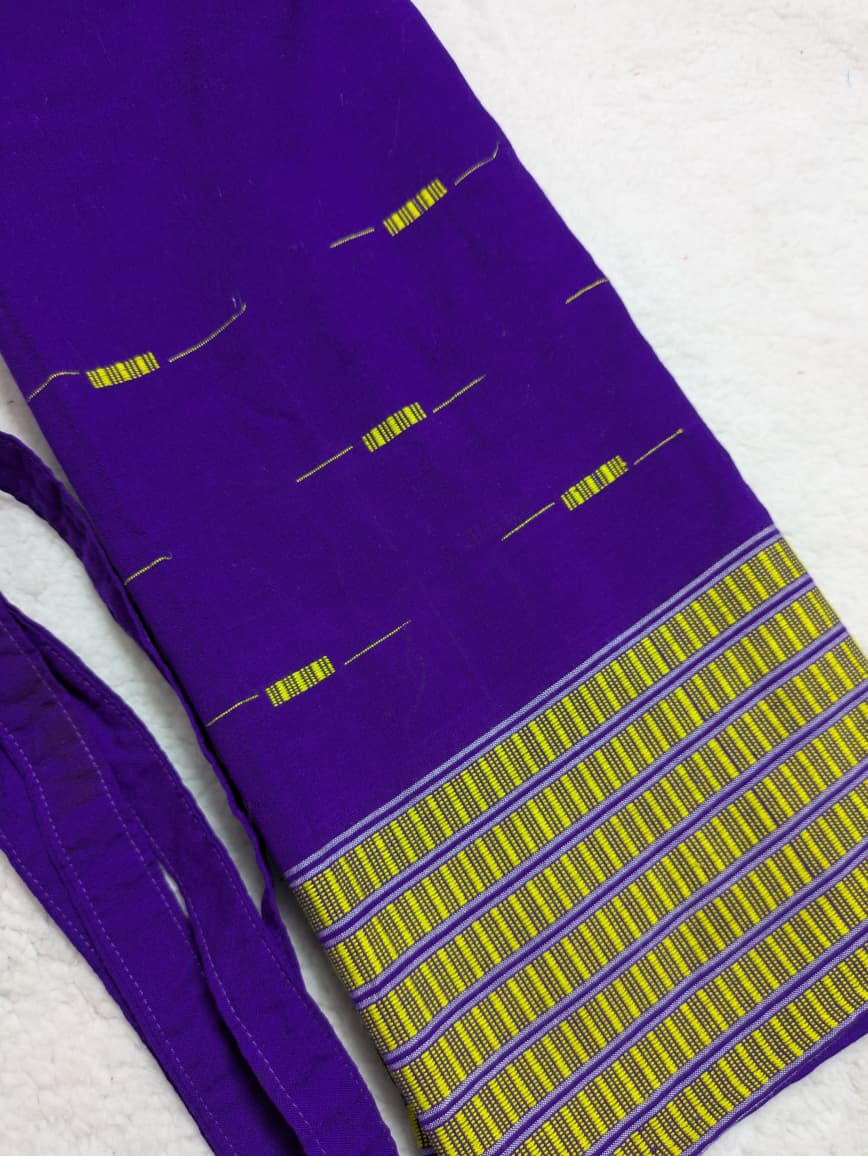 Handwoven Wraparound Dark Purple with Yellow