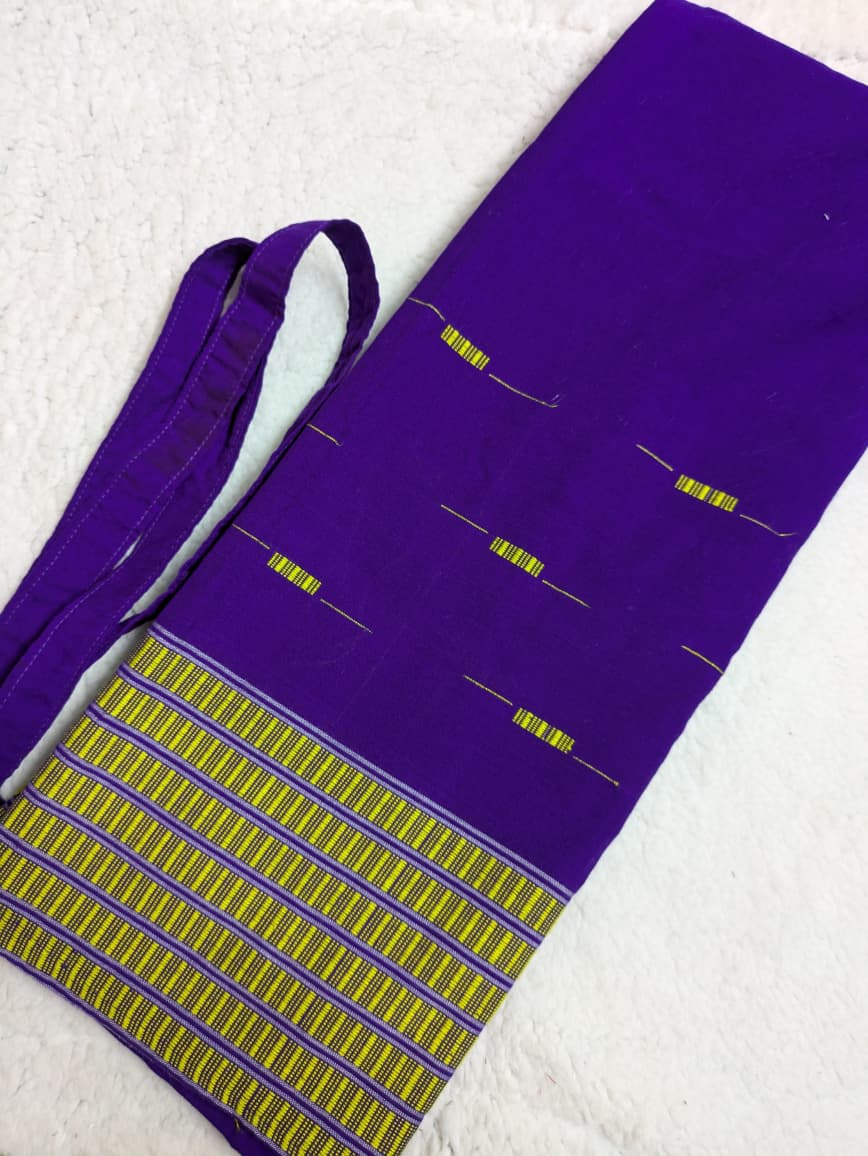 Handwoven Wraparound Dark Purple with Yellow
